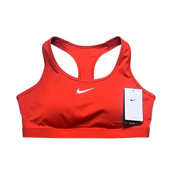 Nike Swoosh Medium Support Padded Racerback Women’s Red Sports Bra Large - Picture 3 of 9
